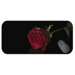 Universal (750x300x3) Tampon de souris de jeu avec bords cousus, soupçon de base en caoutchouc de fleur de rose rose rouge