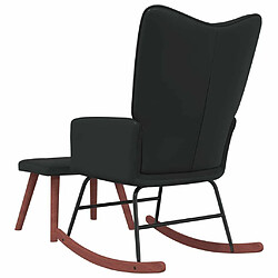 Acheter Maison Chic Chaise à bascule avec repose-pied | Fauteuil Relax Noir Velours et PVC -GKD12119