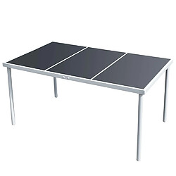 vidaXL Table de jardin 150x90x74 cm Noir Acier