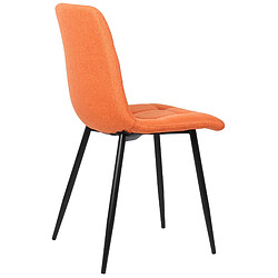 Decoshop26 Lot de 2 chaises de salle à manger en tissu orange pieds métal noir mat style moderne CDS101110