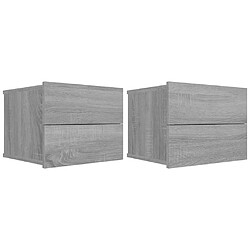 vidaXL Tables de chevet 2 pcs Sonoma gris 40x30x30cm Bois d'ingénierie