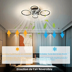 FIMEI Ventilateur de plafond à LED 6 Vitesse Fan Silencieux avec Dimmable Eclairage 3 Couleurs pas cher