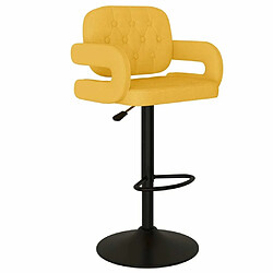 vidaXL Tabourets de bar lot de 2 jaune moutarde tissu pas cher