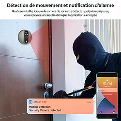 Judas de porte intelligent WiFi écran 1080P Vision nocturne HD Audio bidirectionnel Caméra Sécurité pour la maison + Micro SD 64go