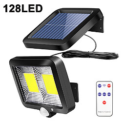 BESTA Lampes solaires pour l'extérieur avec détecteur de mouvement, 128 spots LED Lampes solaires super lumineuses pour l'extérieur LED IP65 Étanche 3 modes Applique murale solaire