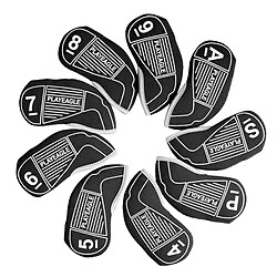 9Pcs Golf Club Iron Putter Head Cover Golf Ensemble De Protection En Néoprène Noir