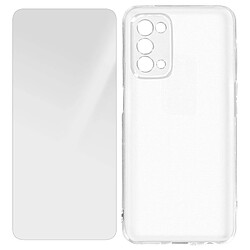 Avizar Coque Oppo A74 5G et A54 5G Souple et Film Verre Trempé 9H - transparent