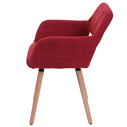 Acheter Mendler 6x chaise de salle à manger HWC-A50 II, fauteuil, design rétro des années 50 ~ tissu, rouge pourpre