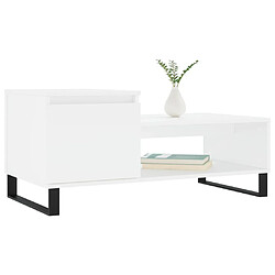 Avis Maison Chic Table basse,Table Console Table d'appoint, Table pour salon Blanc 100x50x45 cm Bois d'ingénierie -MN59267