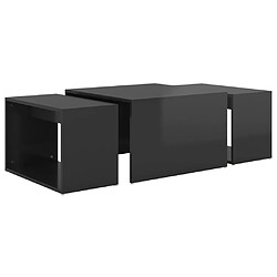 Acheter vidaXL Tables basses gigognes 3 pcs Noir brillant 60x60x38cm Aggloméré