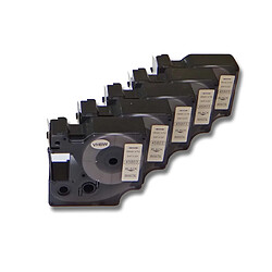 5x Cassettes à ruban vhbw 19 mm pour Dymo LabelMaker PC2, Dymo 2000, 5000, 5500. Remplace: Dymo D1, 45803, S0720830. 