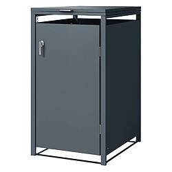 ML-Design Abri pour poubelle 240L en acier anthracite 68x80x116,3 cm avec poignées 2 clés