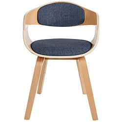 Avis Decoshop26 Lot de 2 chaises de salle à manger design scandinave en tissu bleu et structure en bois clair 10_0001721