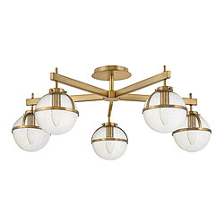 Elstead Lighting Plafonnier semi-encastré à 5 bras multiples, laiton Heritage IP44