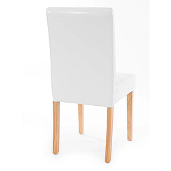 Avis Decoshop26 Lot de 2 chaises de salle à manger cuisine en cuir blanc pieds en bois clair design moderne 04_0000284