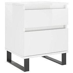 Acheter vidaXL Tables de chevet 2 pcs blanc brillant 40x35x50 cm