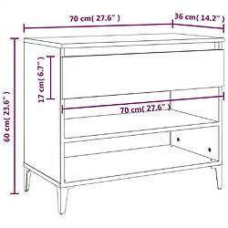 vidaXL Armoire à chaussures Chêne fumé 70x36x60 cm Bois d'ingénierie pas cher