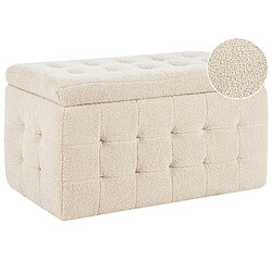 Beliani Ottoman coffre bouclé beige MICHIGAN