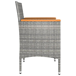 Maison Chic Jeu de 4 chaise,fauteil et tabouret de jardin 4 pcs 4 pcs Résine tressée Gris -GKD33860 pas cher