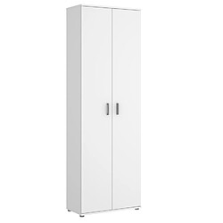 Pegane Armoire de rangement 2 portes coloris blanc -Longueur 61 x Profondeur 35 x Hauteur 190 cm 