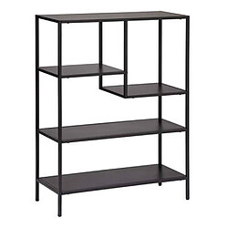 Pegane Etagère en acier coloris noir - Longueur 75 x Profondeur 30 x Hauteur 100 cm