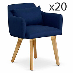 Paris Prix Lot de 20 Fauteuils Design Alan 70cm Bleu