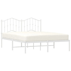 Avis Maison Chic Lit adulte 150x200cm- Cadre de lit métal avec tête de lit pour chambre blanc -MN51876