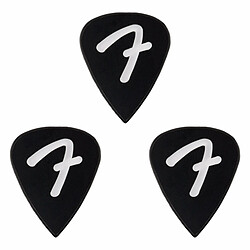 F Grip 351 Picks, Black, Lot de 3 Fender 