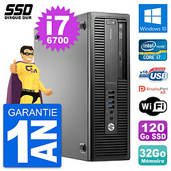 PC HP EliteDesk 800 G2 SFF Intel Core i7-6700 RAM 32Go SSD 120Go Windows 10 Wifi - Occasion