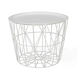 The Home Deco Factory Table filaire en métal blanc 50 cm. Table filaire en métal blanc 50 cm