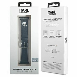 Karl Lagerfeld Silicone Karl Head - Bracelet de Montre pour Apple Watch 38/40/41 mm (Noir)