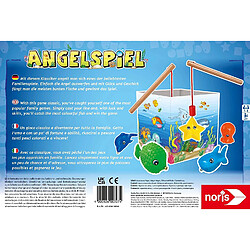 Noris 606041894 Jeu de pêche, Figurines de Poissons passionnants et 2 pêches en Bois à partir de 2 Ans