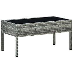 vidaXL Table de jardin Gris 75x40x37 cm Résine tressée