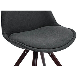 Decoshop26 4 chaises de salle à manger style scandinave en tissu gris foncé pieds rond en bois marron CDS10341 pas cher