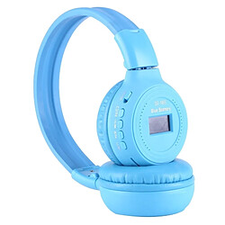 Wewoo Lecteur MP3 bleu pour Carte TF & Voyant LED et Fonction FM Casque Pliable Stéréo HiFi Sans Fil avec Écran LCD Fente