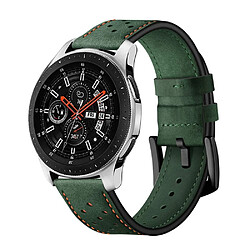 Wewoo Bracelet pour montre connectée de sport en cuir à œillets Samsung Galaxy Watch Active 20 mm vert armée 