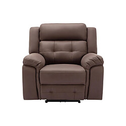 Avis Vente-Unique Fauteuil relax électrique en microfibre aspect cuir vieilli marron ORTIANO