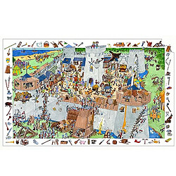 Djeco Puzzle 100 pièces - Poster et jeu d'observation : Château fort