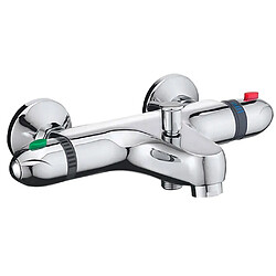 Robinet de salle de bain mitigeur bain douche chromé thermostatique