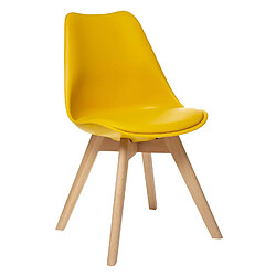 Atmosphera, Createur D'Interieur Lot de 4 chaises design scandinave Baya - Jaune