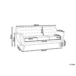 Beliani Canapé 3 places en tissu beige MOTALA
