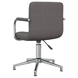 Avis vidaXL Chaise pivotante de salle à manger Gris foncé Tissu