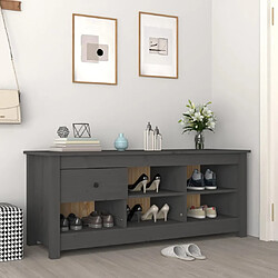 vidaXL Armoire à chaussures Gris 110x38x45,5 cm Bois de pin massif