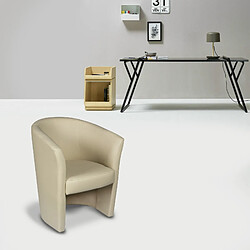 Alter Fauteuil avec revêtement en éco-cuir, couleur beige, Dimensions 65 x 78 x 60 cm