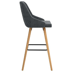 Avis vidaXL Chaises de bar lot de 2 gris foncé velours