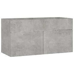 vidaXL Armoire d'évier Gris béton 90x38,5x46 cm Aggloméré