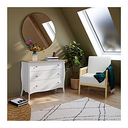 Zandiara Commode 3 tiroirs BARROCO 2 Blanc/pin