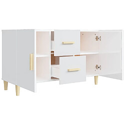 Maison Chic Buffet,Meuble de Rangement,commode pour salon,Cuisine blanc brillant 100x36x60 cm bois d'ingénierie -MN69685 pas cher