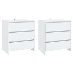 Avis Maison Chic Ensemble de 3 Buffets,commode,console pour rangement Blanc Bois d'ingénierie -MN17356