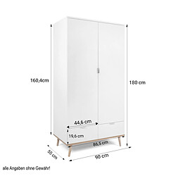 Avis Homestyle4U Armoire de rangement 2 portes en bois Blanc 180x90x55cm